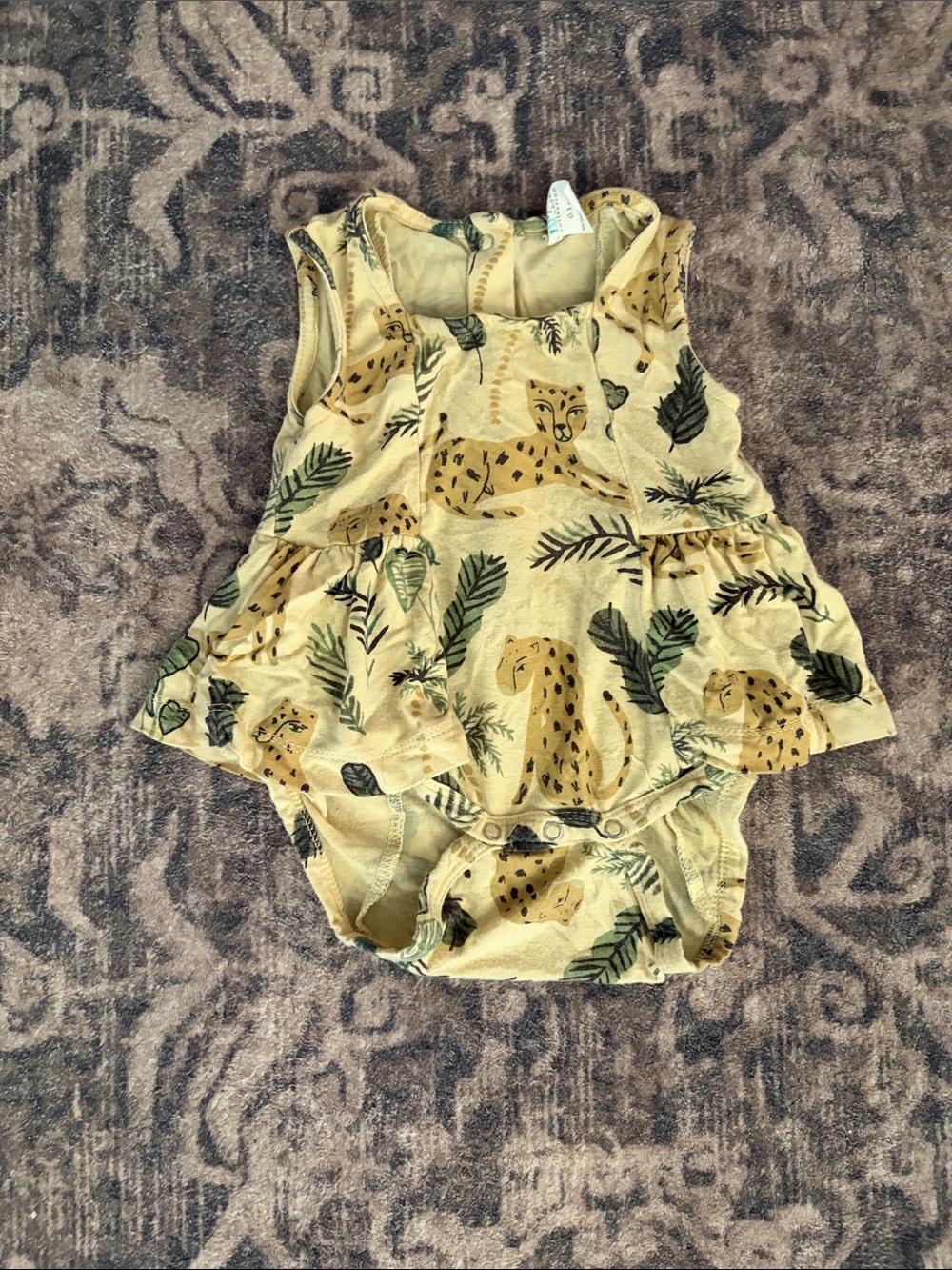 Kate Quinn Tan Leopard Print Baby Romper